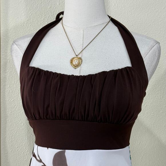 Y2k Asymmetric Tie Back Babydoll Halter Dress Fairy Whimsy Coquette Dolly S - Picture 3 of 8